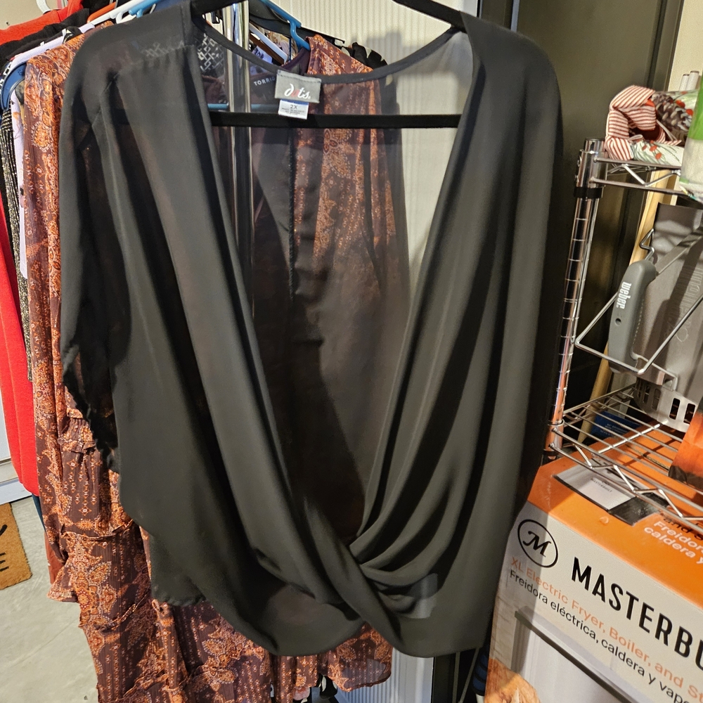 Elegant Black Sheer Women's Top